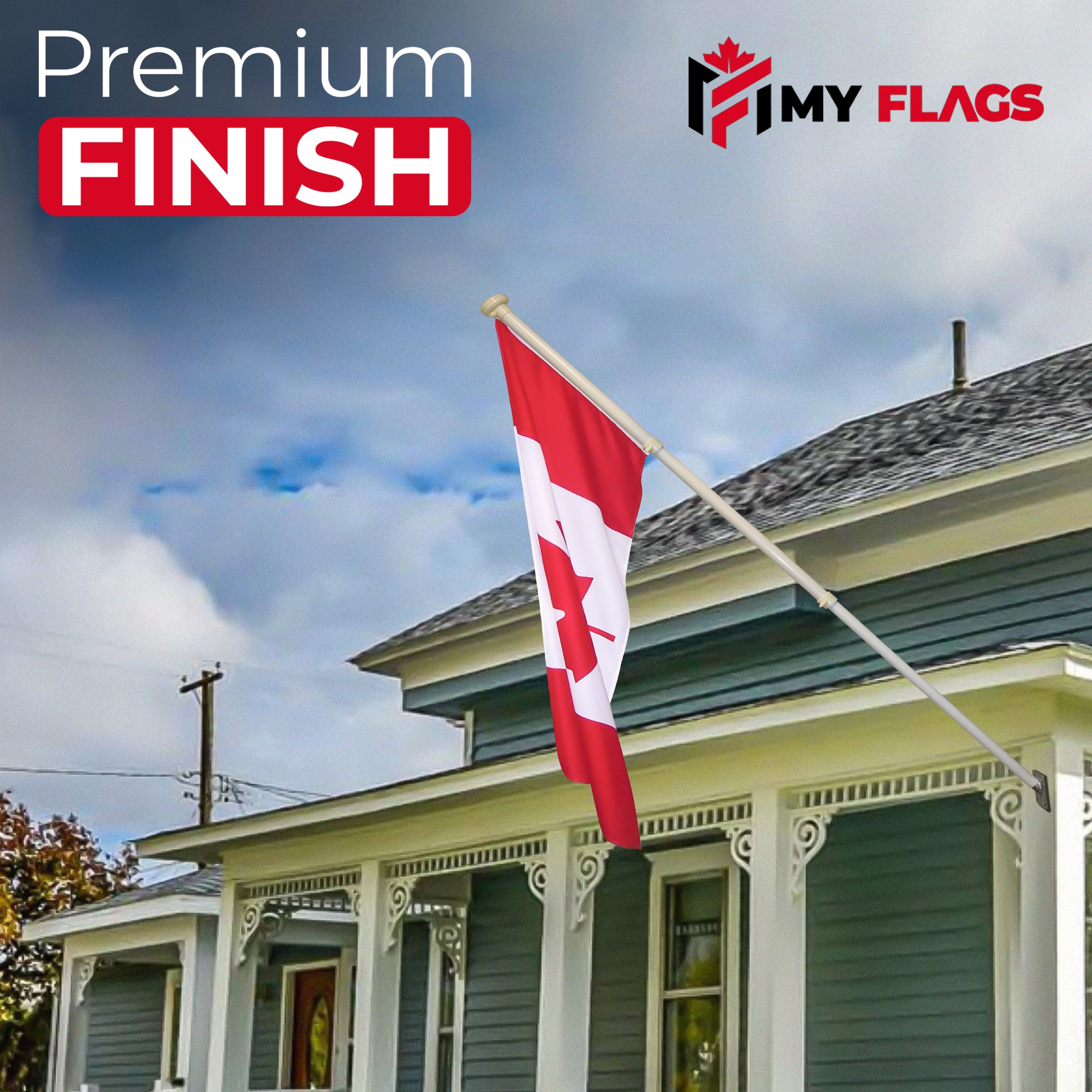 6.5' Premium Spinning Flagpole, for garage, shop, cottage.